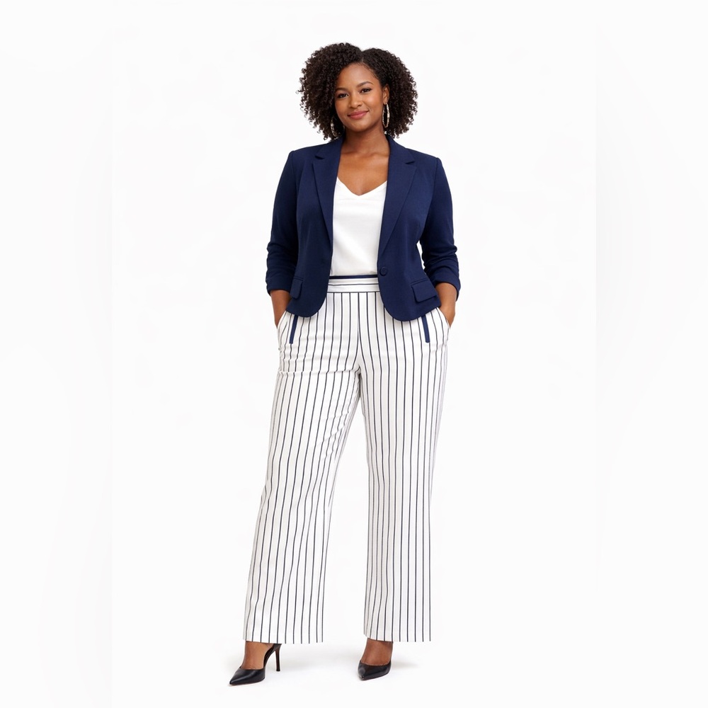 DKNY Pants Size L Pull On Stretch Wide Leg Career Work Black